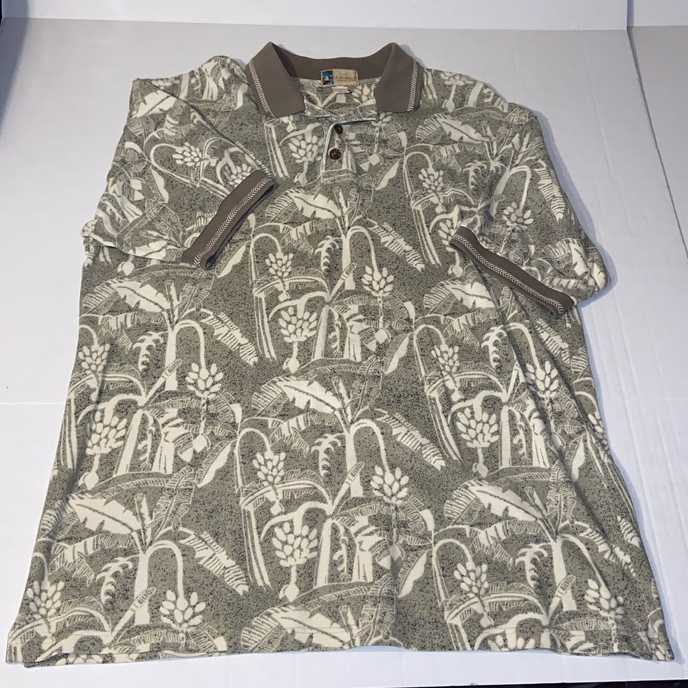 Kahala Men’s Size XL Short Sleeve Hawaiian Print Polo Shirt
